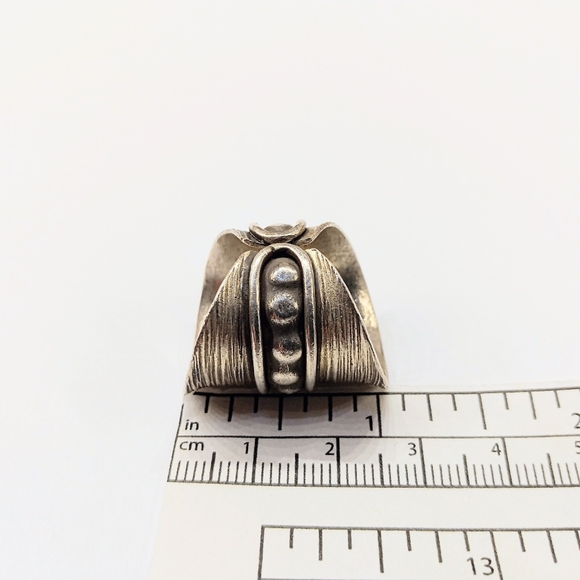Sterling Silver 925 Ring Bohemian Open Back - Picture 4 of 5